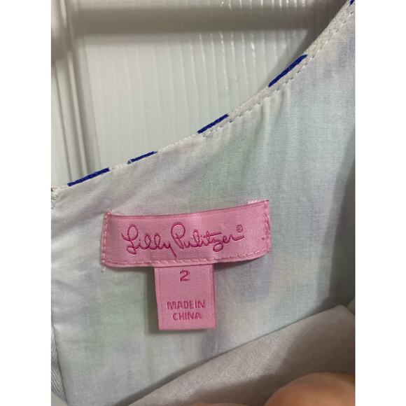 Lilly Pulitzer garden eaton‎ shift dress blue size 2 - Picture 3 of 7